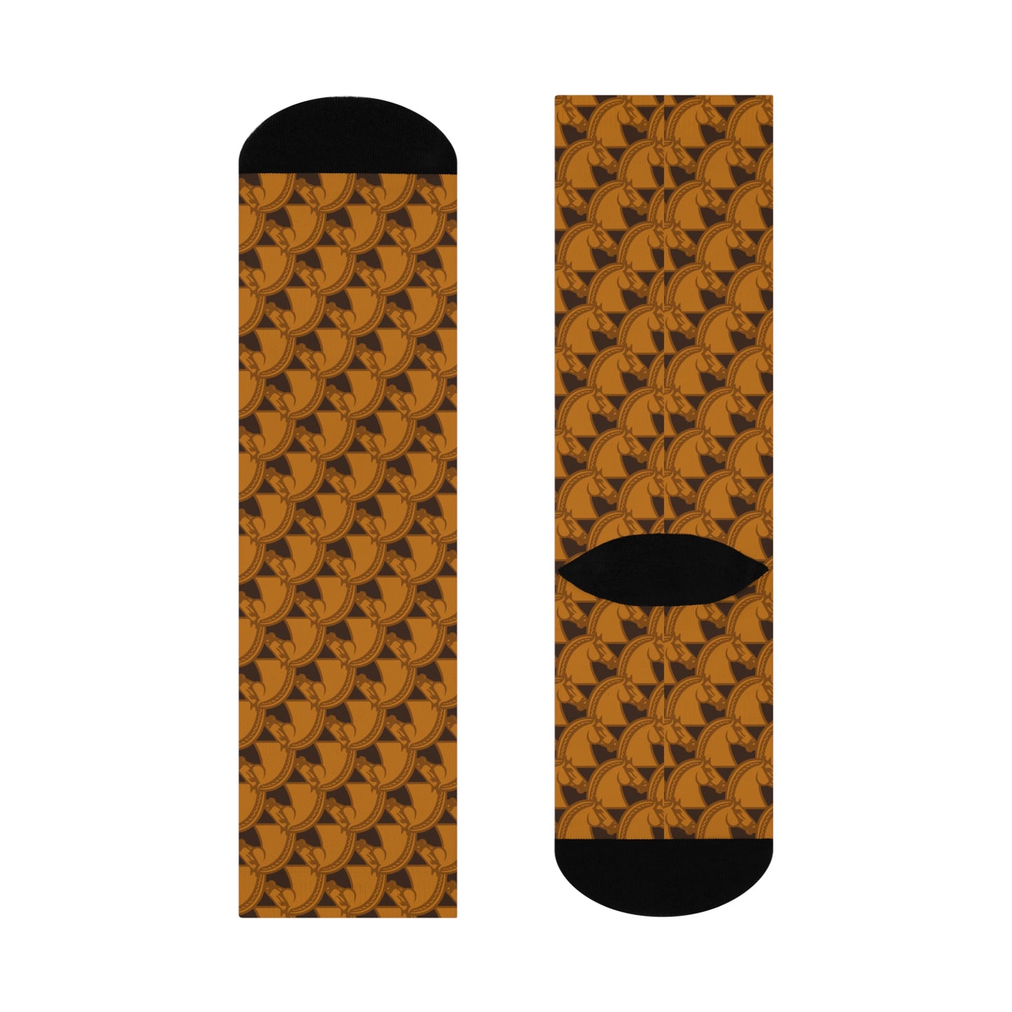 Noble Horse Heads, Cushioned Crew Sock – Chestnut