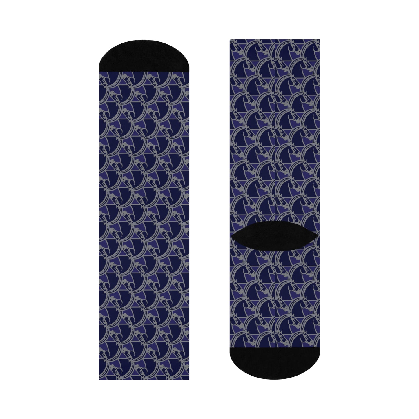 Nobel Horse Heads, Cushioned Crew Socks – Dark Sapphire