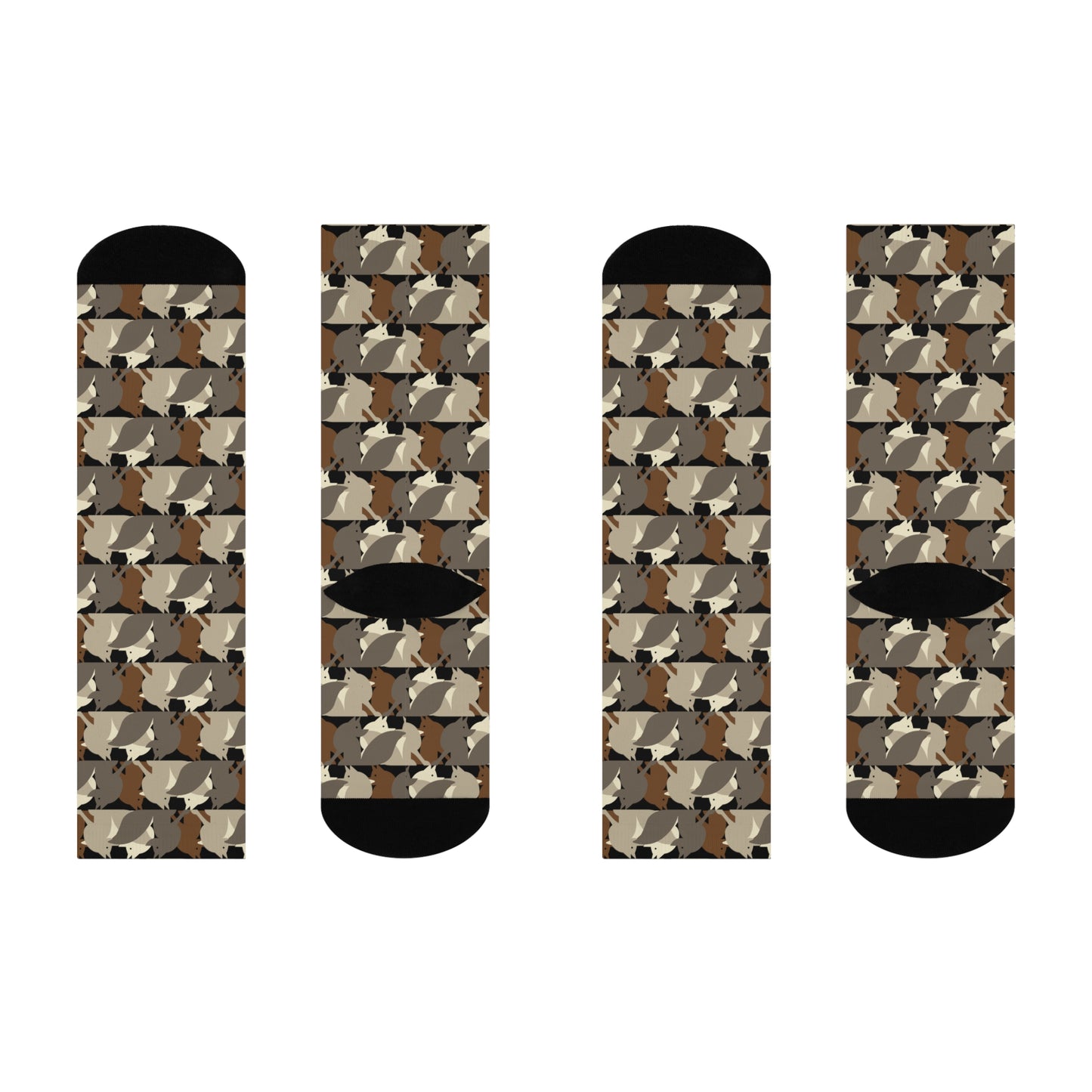 Fox Convention, Cushioned Crew Socks – Mocha Mischief