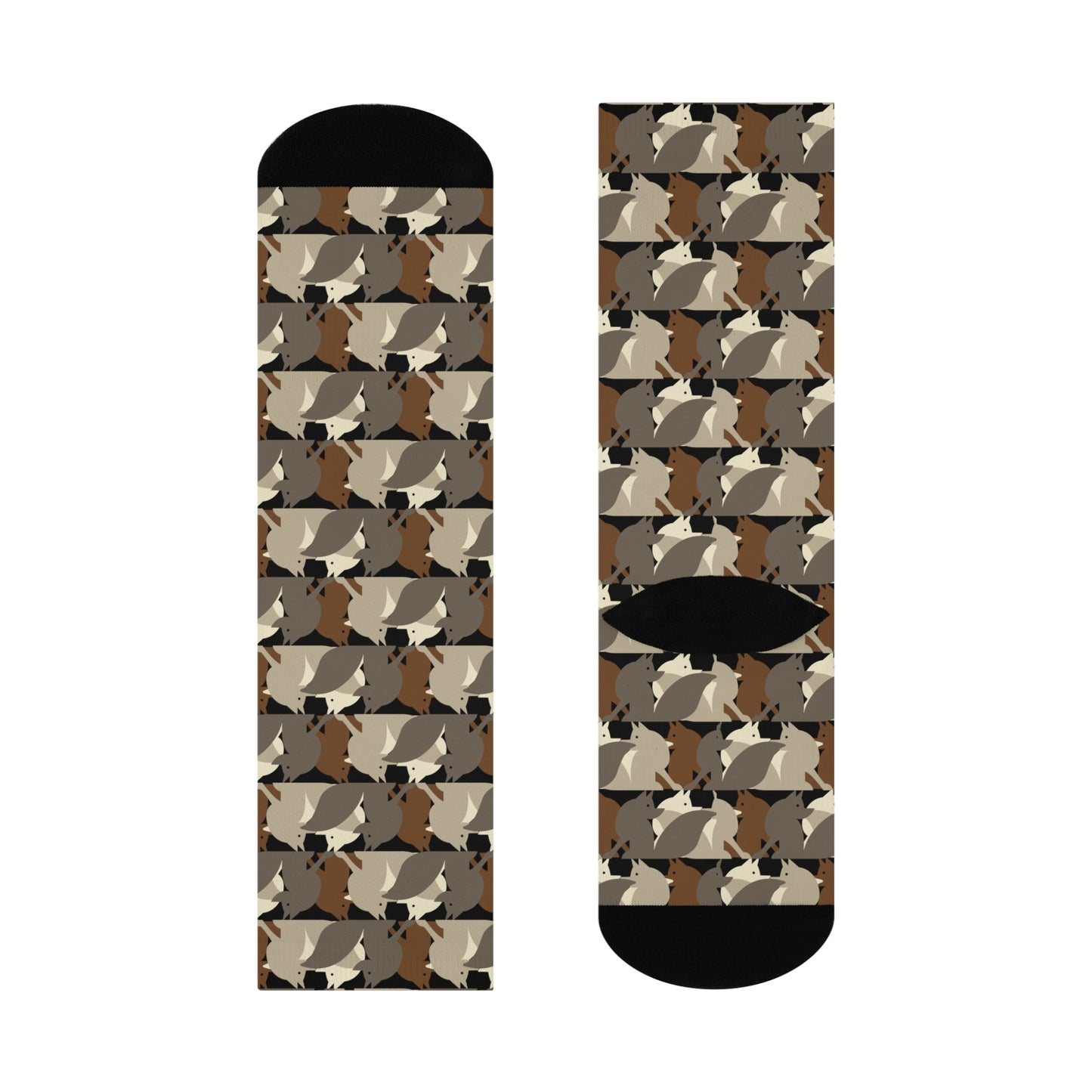 Fox Convention, Cushioned Crew Socks – Mocha Mischief