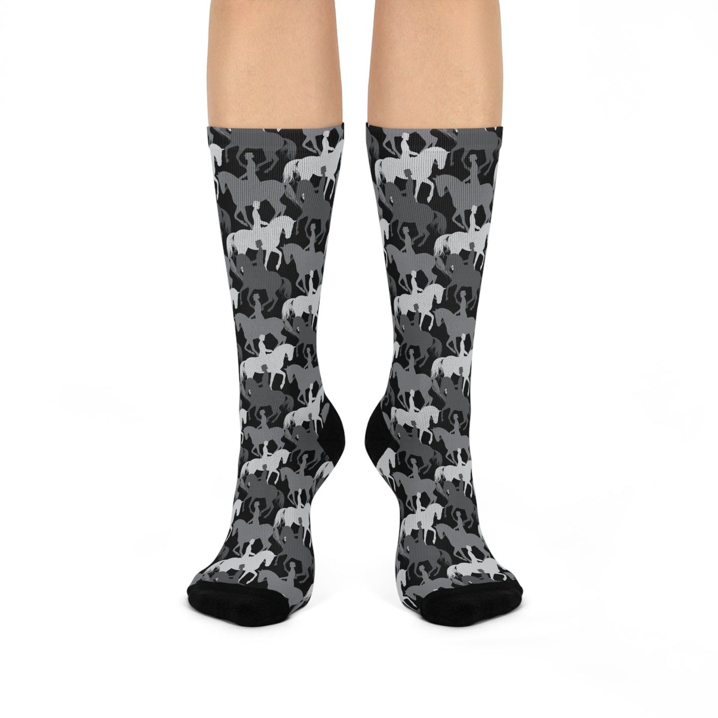 Dressage Cushioned Crew Socks – Dappled Grey