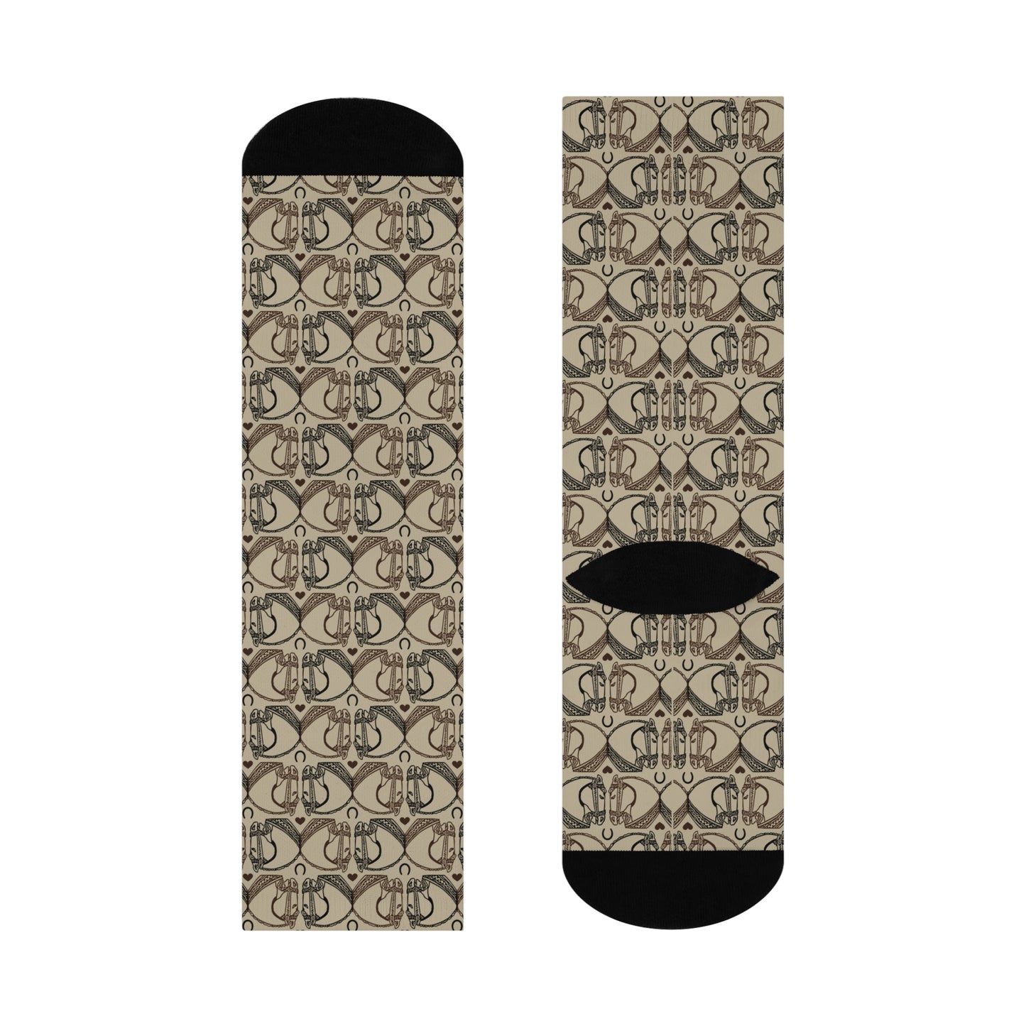 Baroque Steeds, Cushioned Crew Socks – Espresso Suede