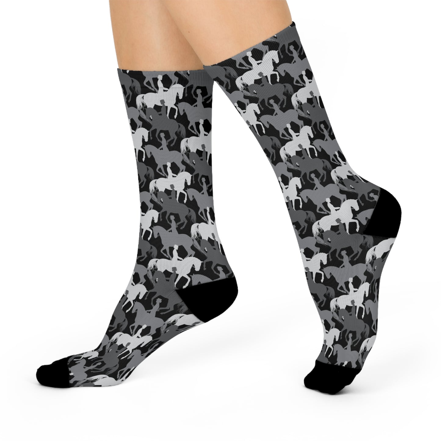 Dressage Cushioned Crew Socks – Dappled Grey