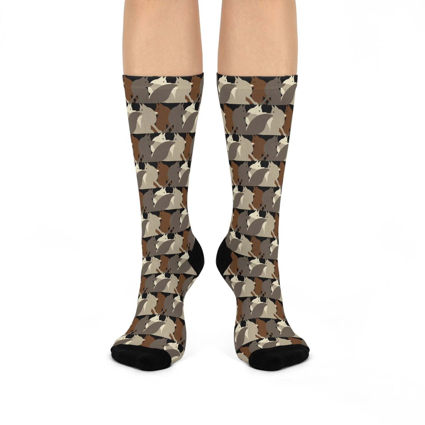 Fox Convention, Cushioned Crew Socks – Mocha Mischief