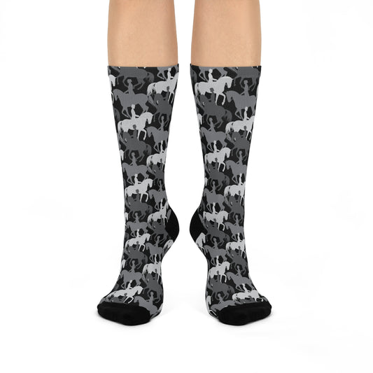 Dressage Cushioned Crew Socks – Dappled Grey