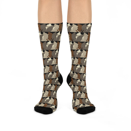 Fox Convention, Cushioned Crew Socks – Mocha Mischief