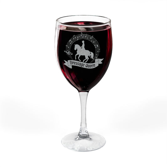 Dressage Queen / StableWoman™ Engraved Wine Glass