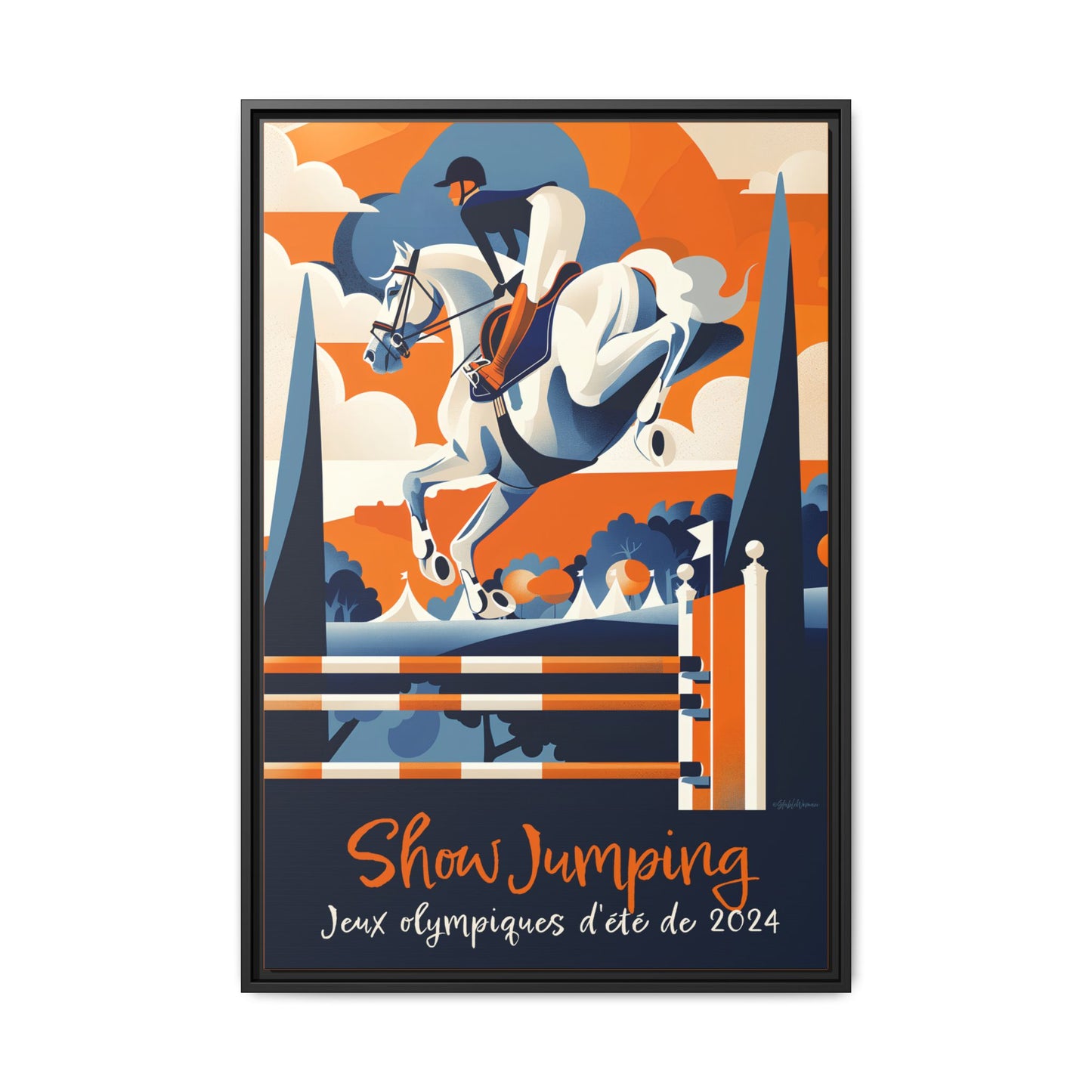 Olympics 2024 (Paris) Equestrian Show Jumping – Framed Canvas