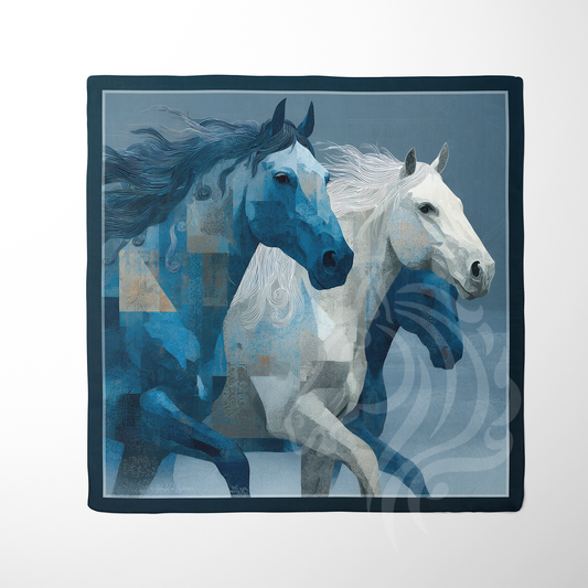 Blue Winter Herd – Luxury Scarf